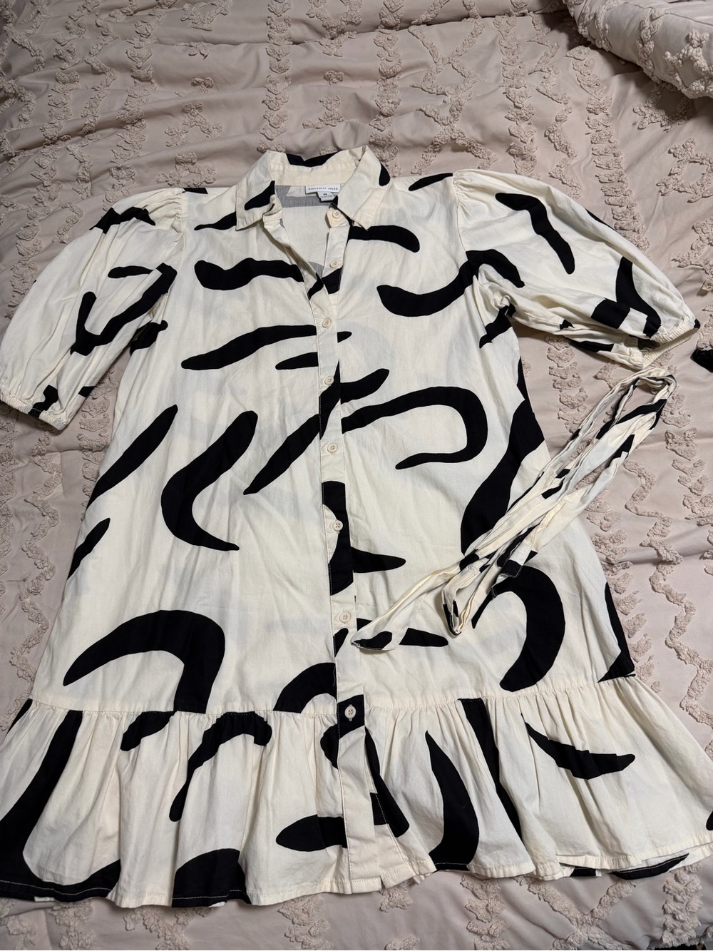 Sincerely Jules Black & White Button-Front Midi Dress